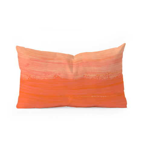 Viviana Gonzalez Peach Fuzz Modern Abstract Oblong Throw Pillow