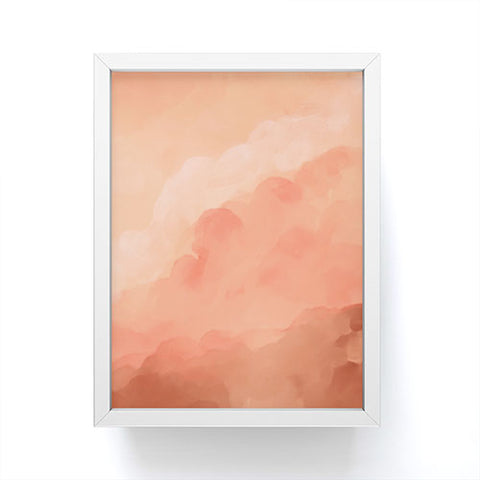 Viviana Gonzalez Peach Fuzz Watercolor Clouds Framed Mini Art Print