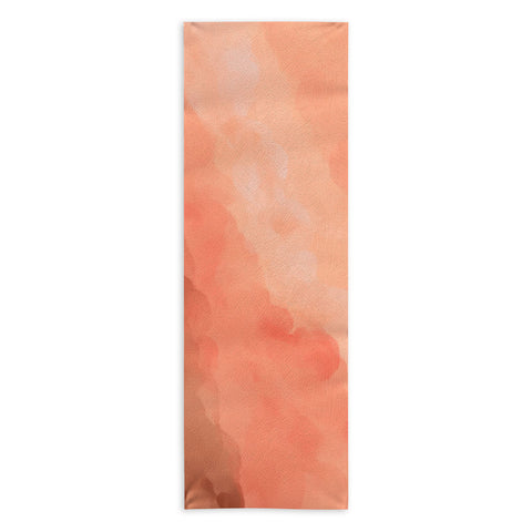 Viviana Gonzalez Peach Fuzz Watercolor Clouds Yoga Towel