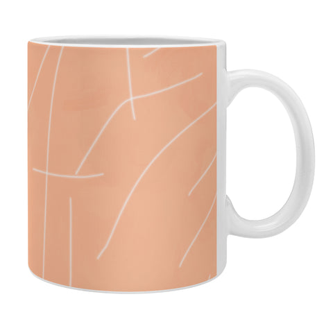 Viviana Gonzalez Peach Lineal Abstract Coffee Mug