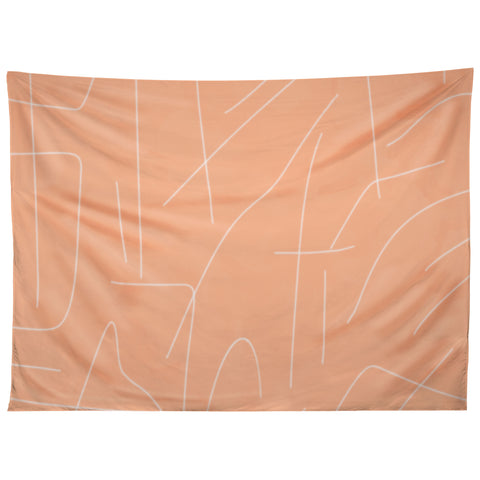 Viviana Gonzalez Peach Lineal Abstract Tapestry