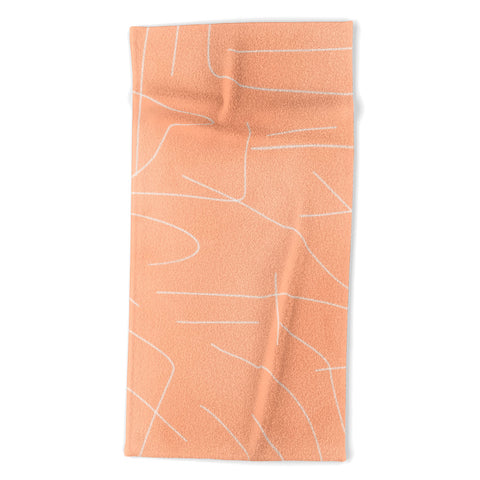 Viviana Gonzalez Peach Lineal Abstract Beach Towel