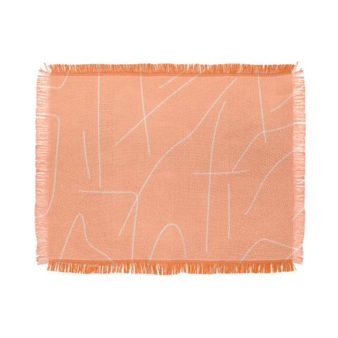 Viviana Gonzalez Peach Lineal Abstract Throw Blanket