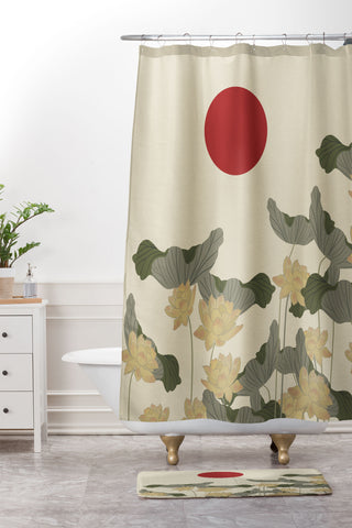 Viviana Gonzalez Red Sunset japan Shower Curtain And Mat