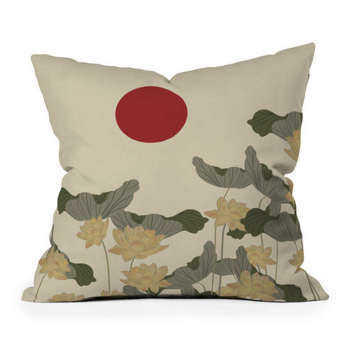 Viviana Gonzalez Red Sunset japan Throw Pillow