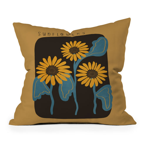 Viviana Gonzalez Sunflowers 01 Outdoor Throw Pillow