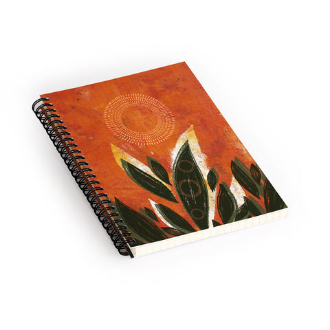 Viviana Gonzalez Tropical Boho Leaves 02 Spiral Notebook