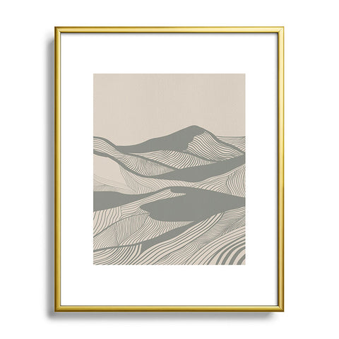 Viviana Gonzalez Vintage Mountains Line Art 04 Metal Framed Art Print