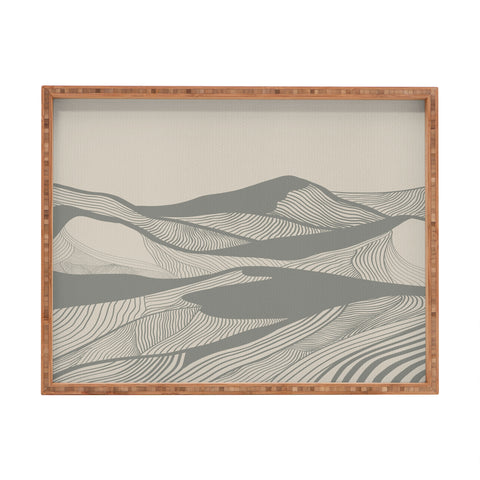 Viviana Gonzalez Vintage Mountains Line Art 04 Rectangular Tray