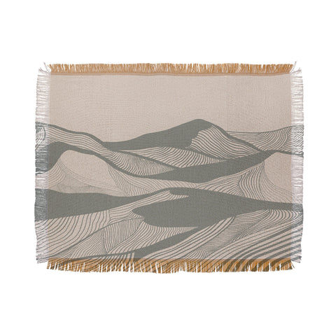 Viviana Gonzalez Vintage Mountains Line Art 04 Throw Blanket