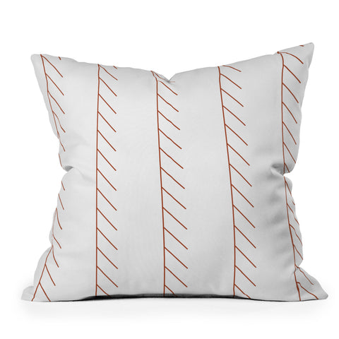 Vy La Angled Stitch Rust Outdoor Throw Pillow