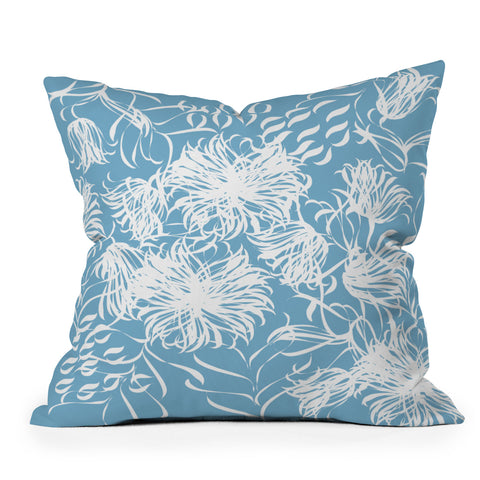 Vy La Cool Breezy Blue Outdoor Throw Pillow