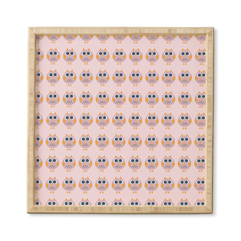Vy La Geo Owl Print Pink Framed Wall Art