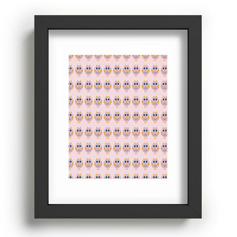 Vy La Geo Owl Print Pink Recessed Framing Rectangle