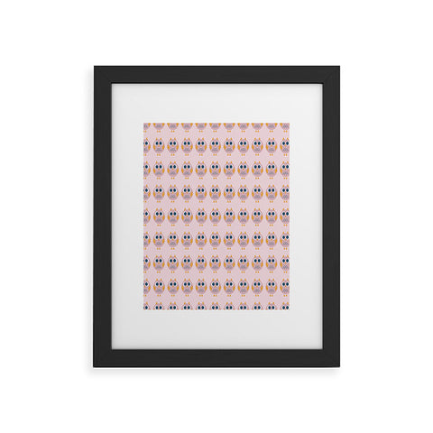 Vy La Geo Owl Print Pink Framed Art Print