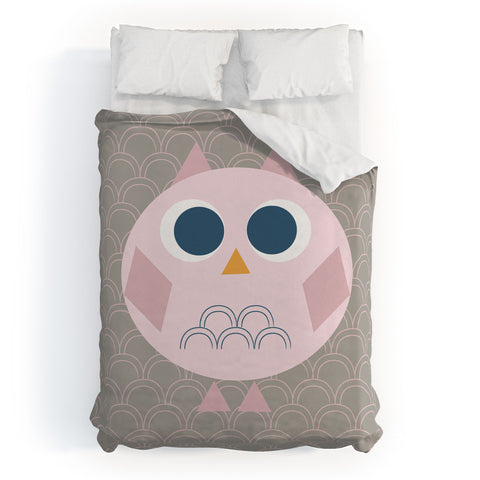Vy La Geo Owl Solo Pink Duvet Cover