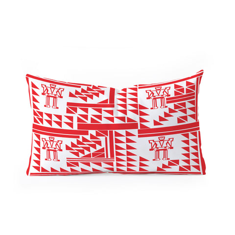 Vy La Robots And Triangles Oblong Throw Pillow