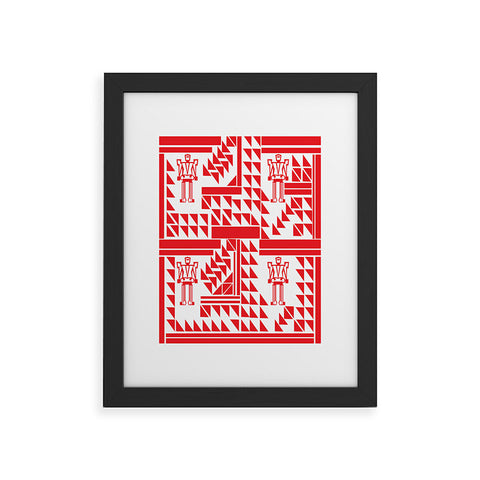 Vy La Robots And Triangles Framed Art Print
