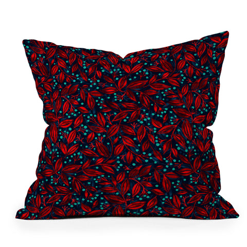 Wagner Campelo Berries And Leaves 1 Outdoor Throw Pillow