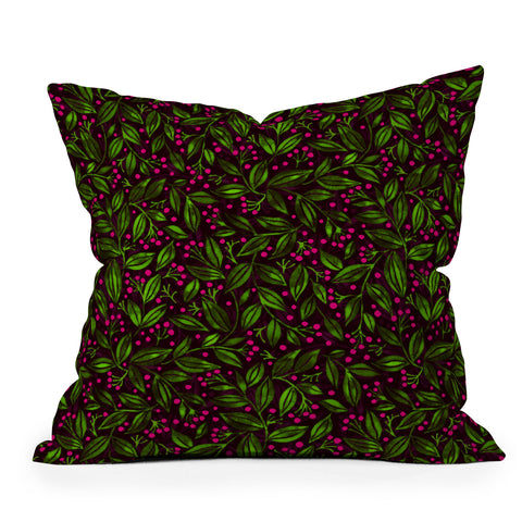 Wagner Campelo Berries And Leaves 2 Outdoor Throw Pillow