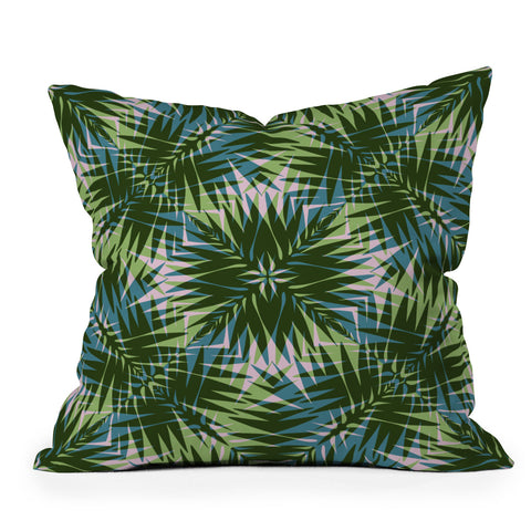 Wagner Campelo PALM GEO GREEN Outdoor Throw Pillow