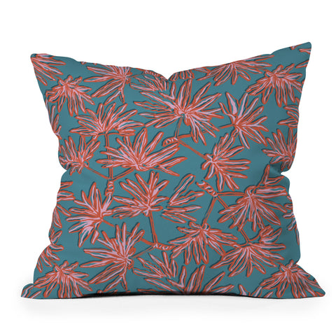 Wagner Campelo TROPIC PALMS BLUE Outdoor Throw Pillow