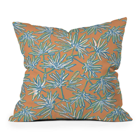 Wagner Campelo TROPIC PALMS ORANGE Outdoor Throw Pillow