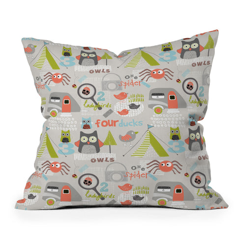 Wendy Kendall Mini Camper Outdoor Throw Pillow