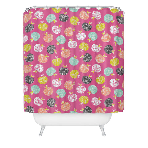 Wendy Kendall Retro Apples Shower Curtain