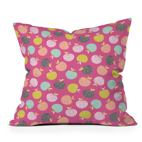 Wendy Kendall Retro Apples Outdoor Throw Pillow