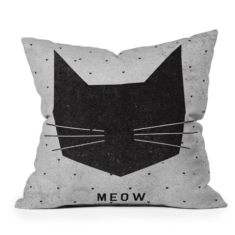 Wesley Bird Meow Outdoor Throw Pillow