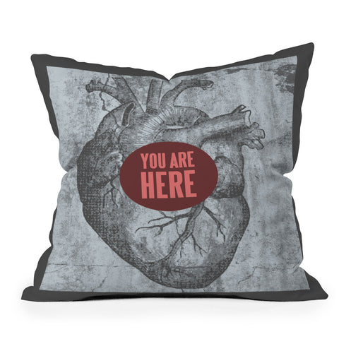 Wesley Bird You Are Here Outdoor Throw Pillow