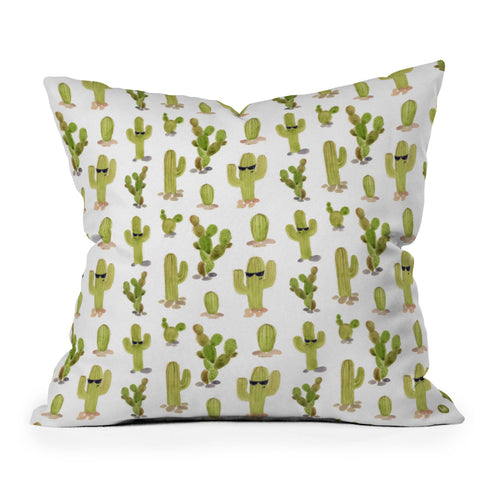 Wonder Forest Cool Cacti Outdoor Throw Pillow