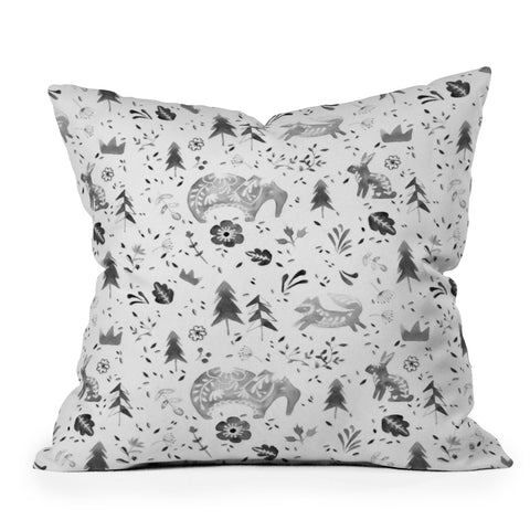 Wonder Forest Folky Forest Outdoor Throw Pillow