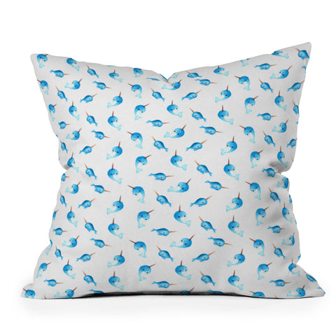 Wonder Forest Nutty Narwhals Outdoor Throw Pillow