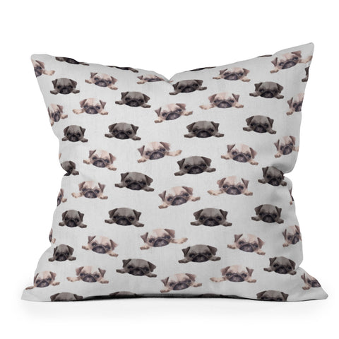 Wonder Forest Pouty Pugs Outdoor Throw Pillow