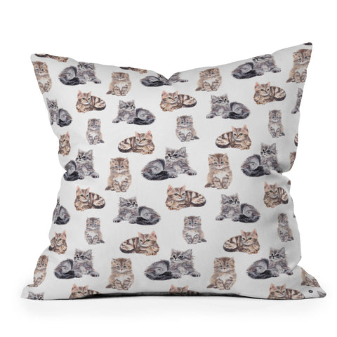 Wonder Forest Smitten Kittens Outdoor Throw Pillow
