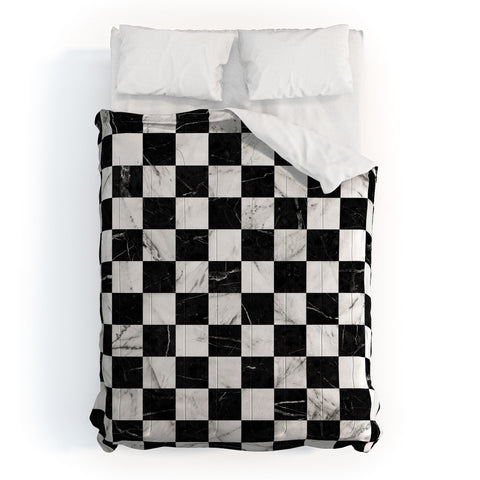 Zoltan Ratko Marble Checkerboard Pattern Comforter