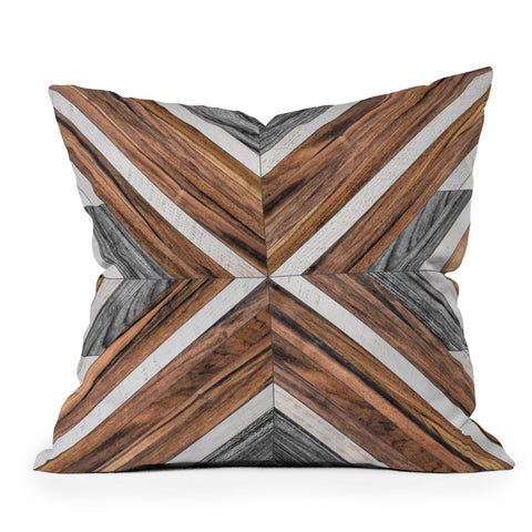 Zoltan Ratko Urban Tribal Pattern No4 Wood Outdoor Throw Pillow