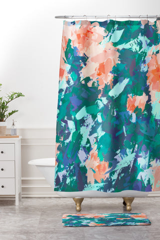 83 Oranges Blossomed Garden Shower Curtain And Mat
