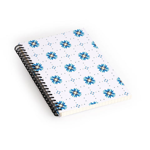 83 Oranges Blue Blossom Spiral Notebook