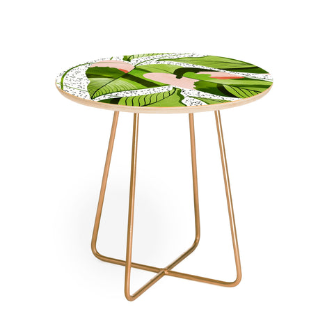 83 Oranges Blushing Leaves Round Side Table