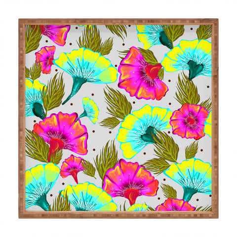 83 Oranges Ecstatic Floral Square Tray
