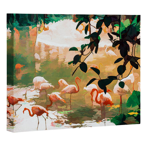83 Oranges Flamingo Sighting Jungle Nature Art Canvas