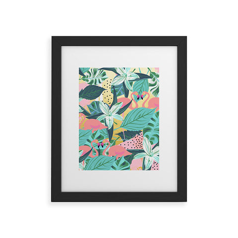 83 Oranges Flamingo Tropical Framed Art Print