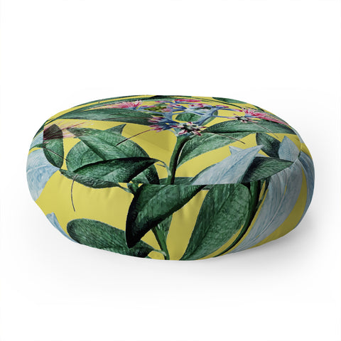 83 Oranges Floral Cure Two Floor Pillow Round