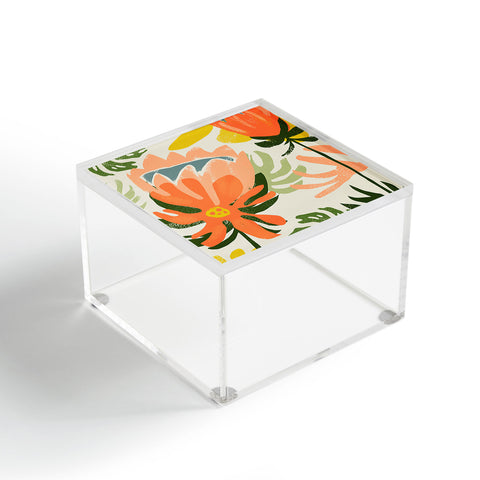 83 Oranges Flowers Rain Summer Floral Acrylic Box