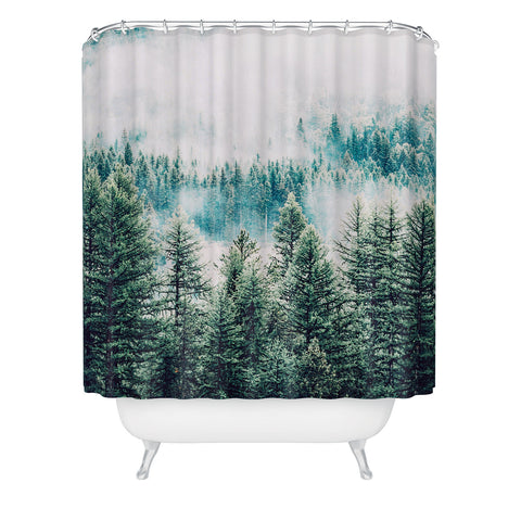 83 Oranges Forest And Fog Shower Curtain