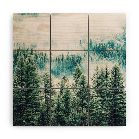83 Oranges Forest And Fog Wood Wall Mural