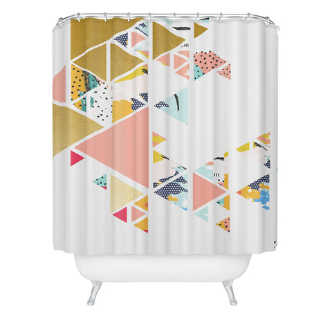 83 Oranges Geometric Abstraction Shower Curtain